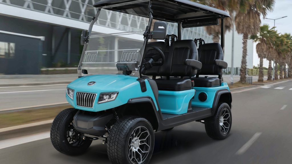 evolution golf carts d5 maverick 4 sky blue lifted lsv club car ez go yamaha iconev off-road tires wheels